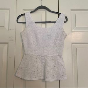 White lace peplum top - like new!